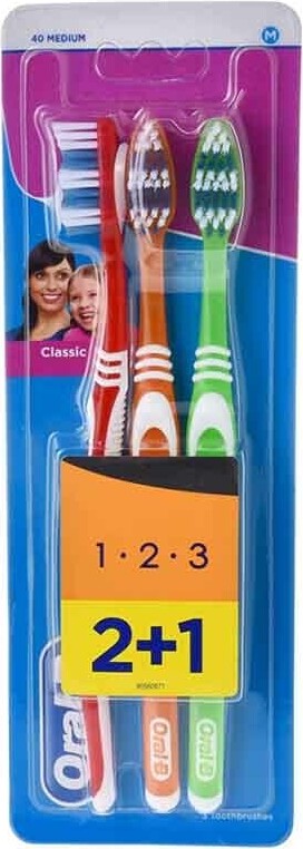 Zubná kefka Oral-B 1.2.3 Classic Care Medium 40 3er
