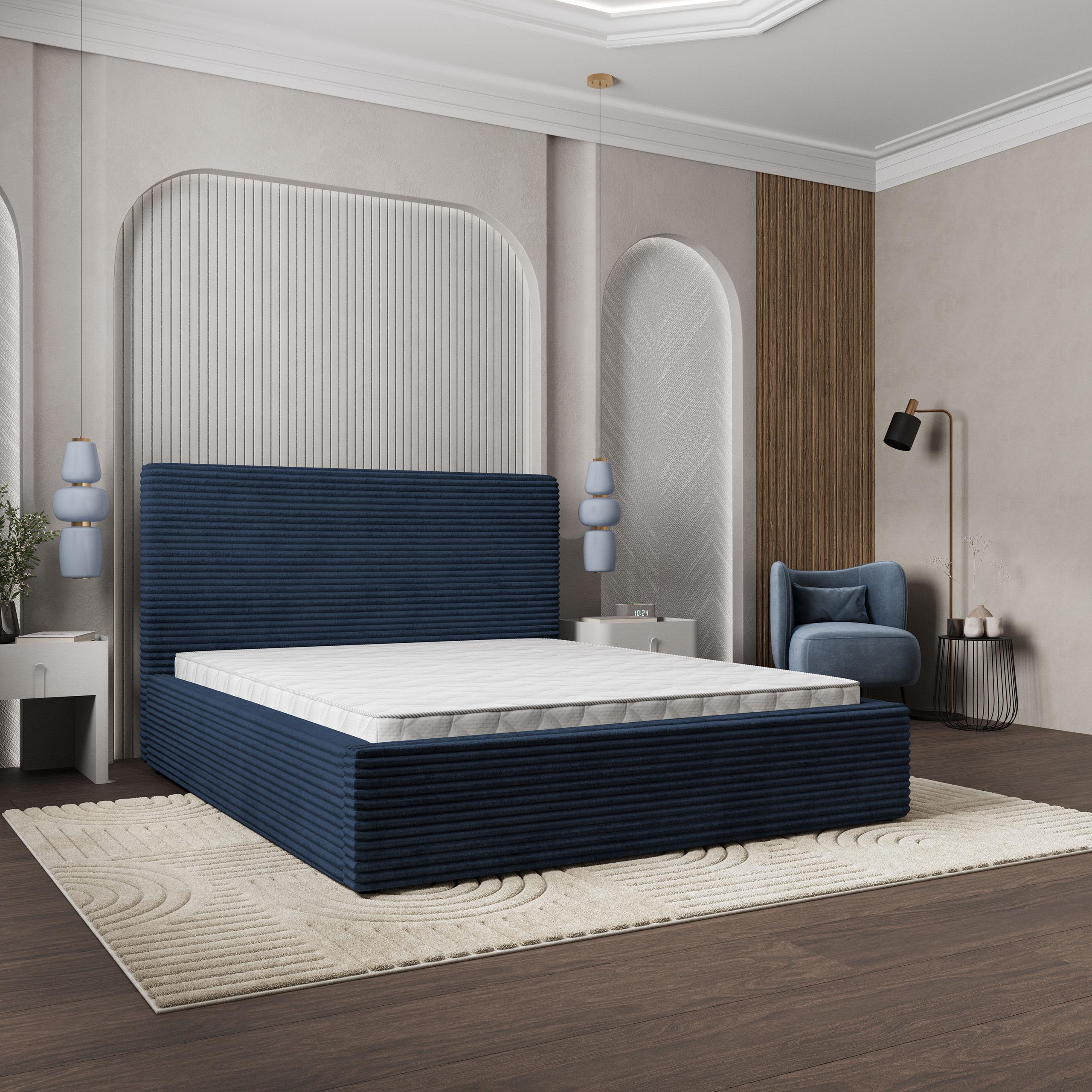 Masseno Polsterbett MIRETTI 160x200 cm, Polsterbett mit Bettkästen -Blau, TILIA 77 MIRETTI 160X200 CM TILIA 77