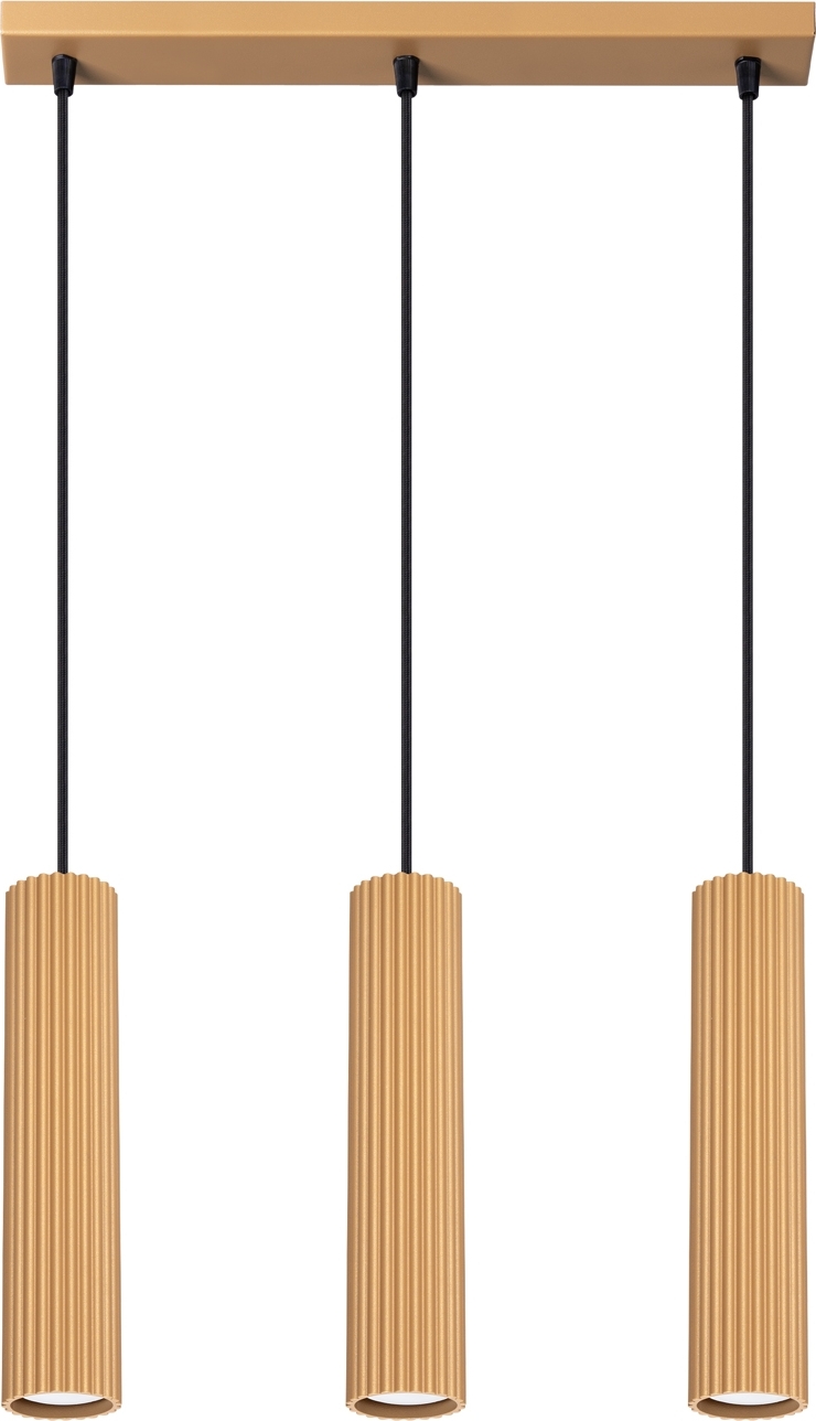 Pendelleuchte KARBON 3L golden 3xGU10 10W Aluminium 98x6.5x45cm Sollux Lighting