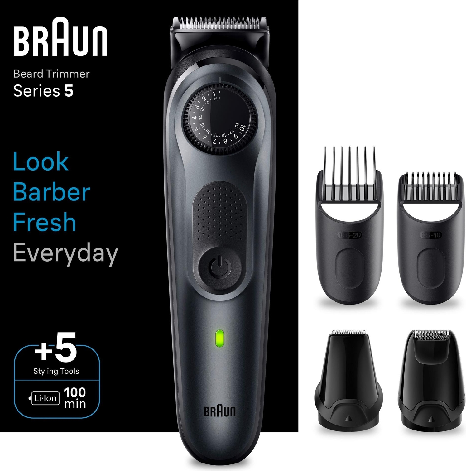 Braun Barttrimmer BT5441, Trimmer mit Styling-Tools