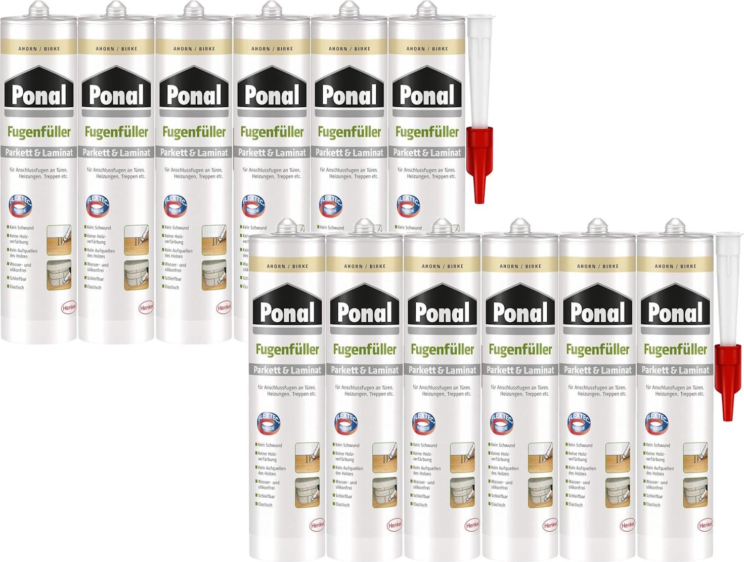 Ponal Fugenfüller Parkett & Laminat, Kartusche, Ahorn/Birke, 12x 280ml