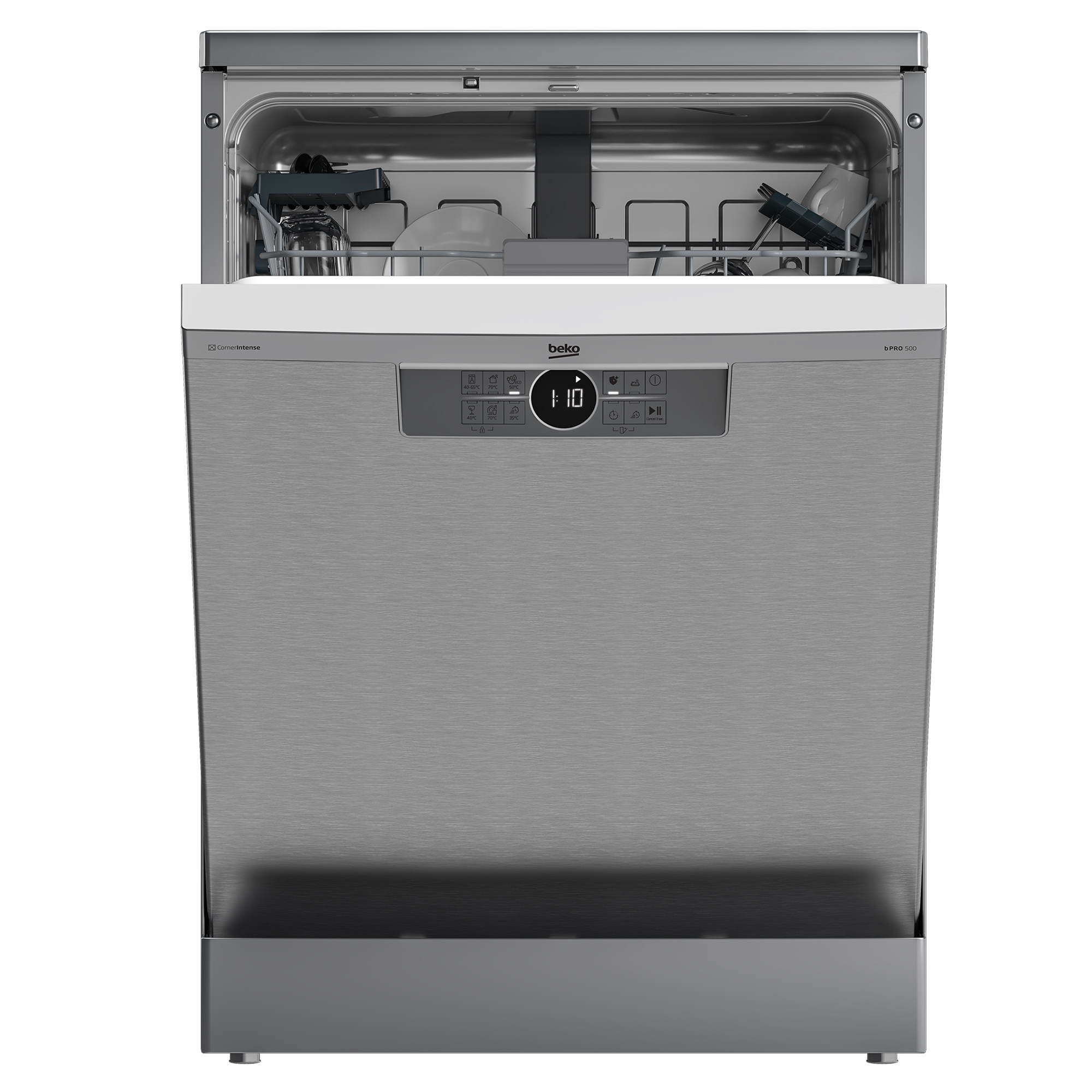 Geschirrspüler 14 Maßgedecke C Silber HygieneIntense Watersafe+ Beko BDFN26441SC