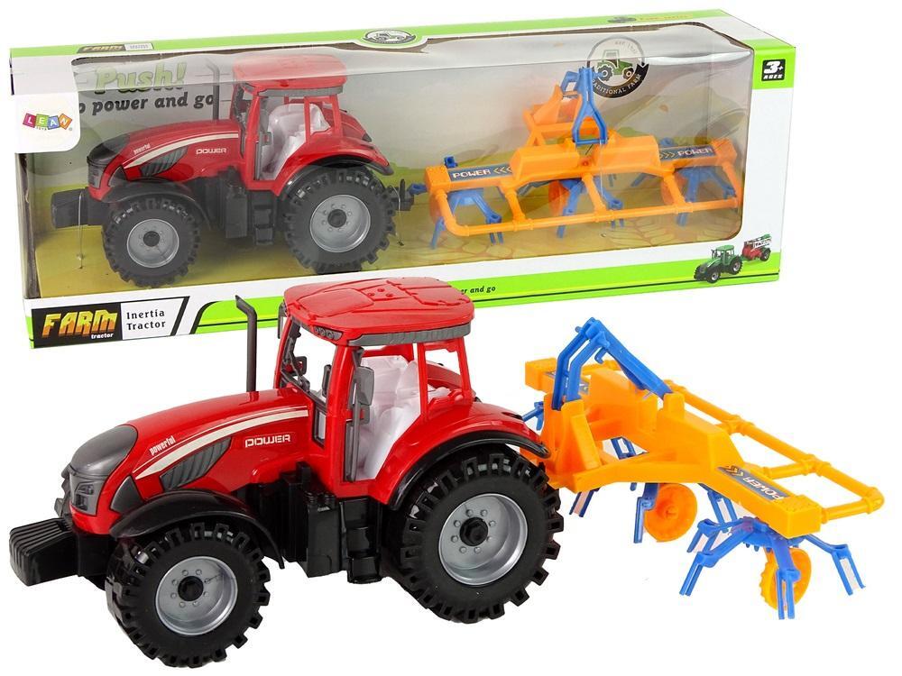 Lean Toys Roter Traktor mit Rechenreibungsantrieb LTY-14837-uniw