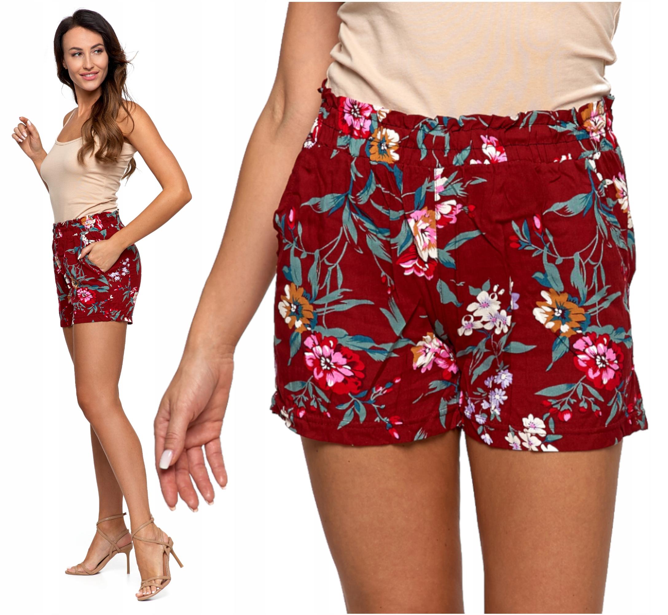 Moraj | Shorts - Größe M - Damen Shorts Rosa - Sommer Shorts - Viskose Shorts mit Blumen