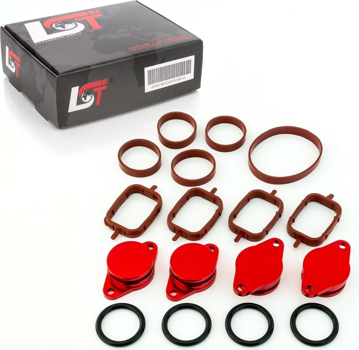LST Drallklappen Set 4x 32mm rot Ansaugbrücke O-Ring für BMW 3er 5er X3 X5 X6 ELP-0035