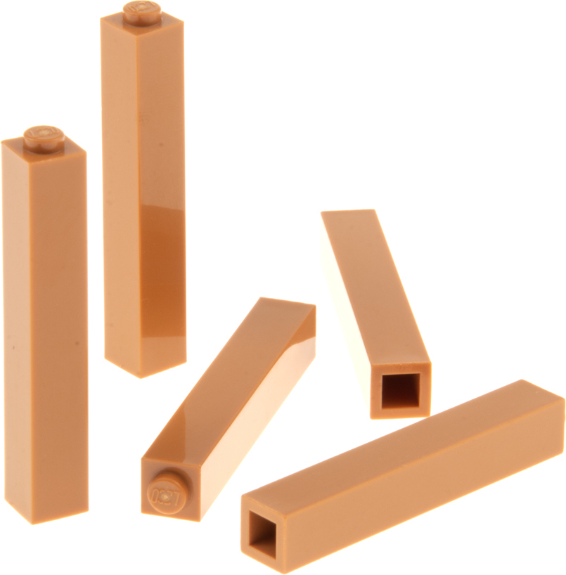 5x Stavebnica Lego stĺpik 1x1x5 stredný nugát podporný stĺpik 6102979 2453b