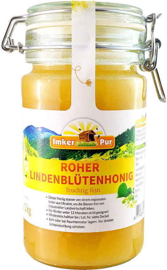 Lindenhonig (roh) von ImkerPur, im Vorratsglas, 1 kg