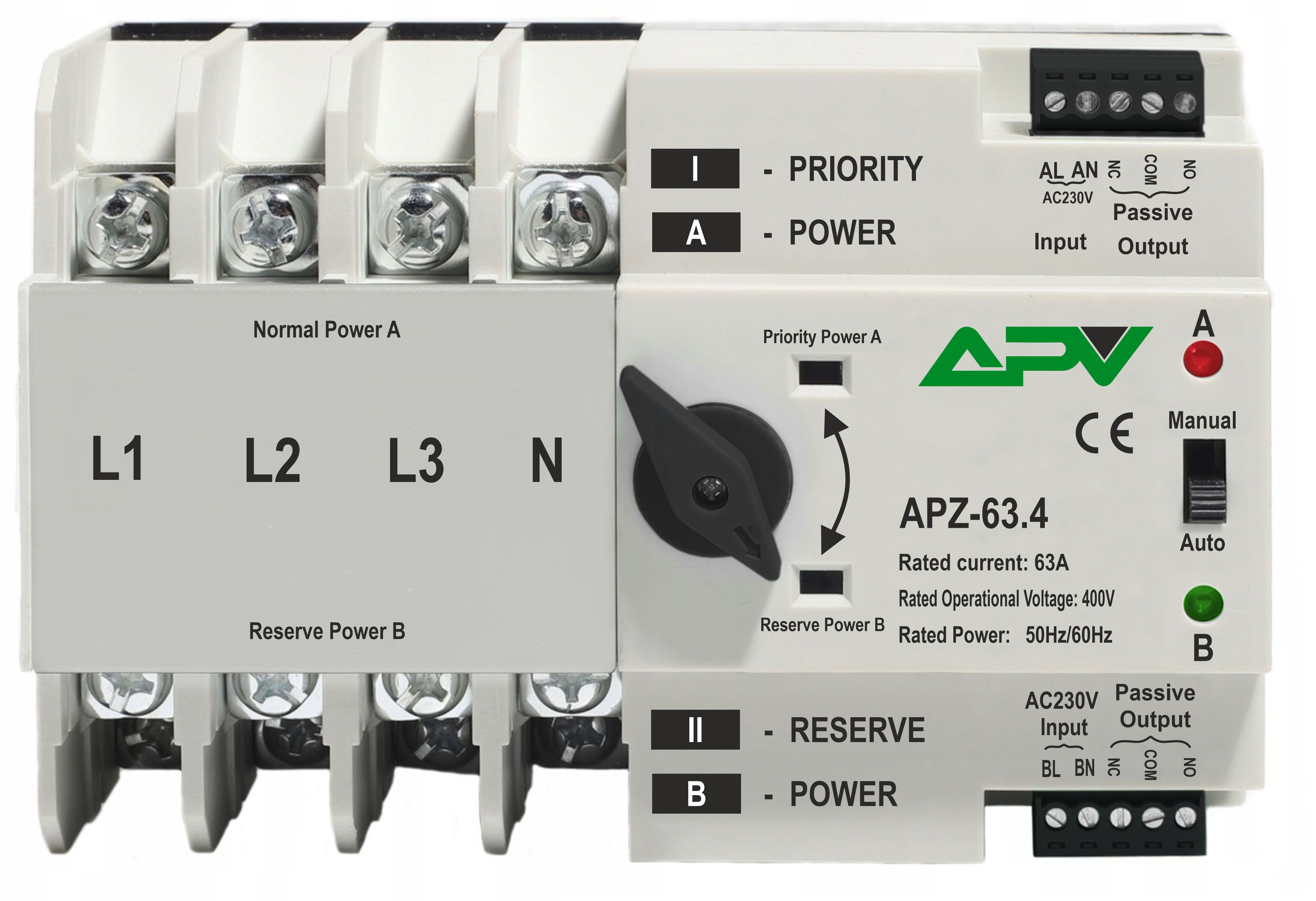 Adelid Dual Power Automatischer Transferschalter Umschalter Leistnungschalter 4P 63A
