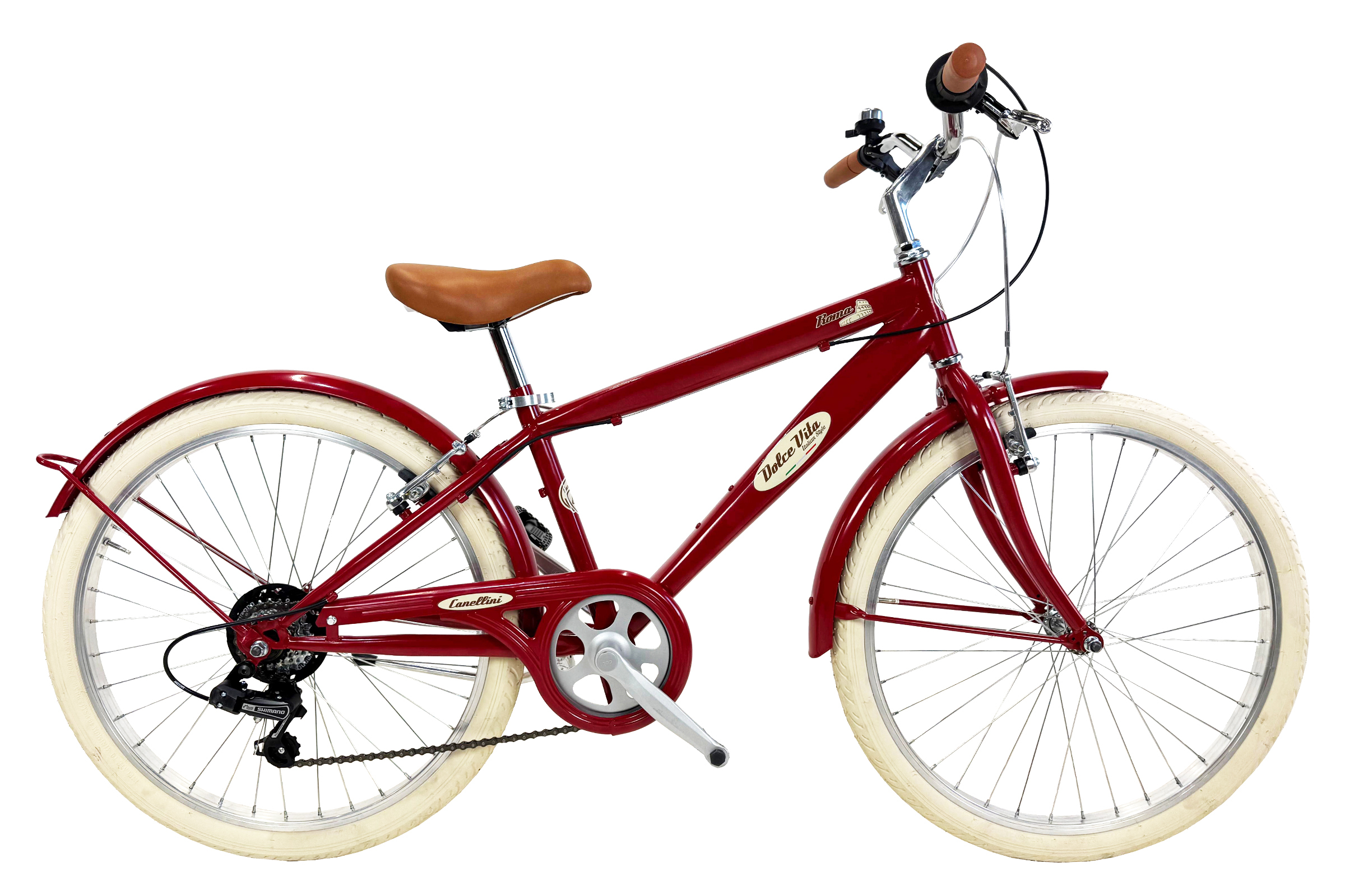 BICICLETTE CANELLINI Kinderfahrrad Dolce Vita by Canellini ROMA 24" 6V - Rot