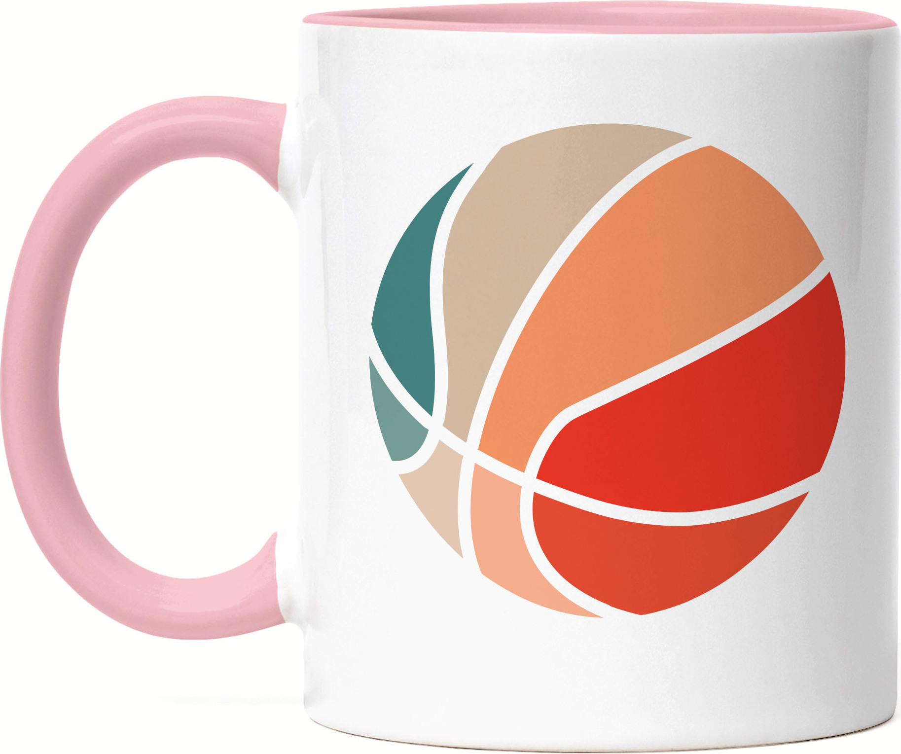 Hey!Print Basketball Tasse Rosa Leben Mannschaft Spieler Teamsport Korb Basket Ballsport Jersey Team Mannschaftssport HP-1794-T-Rosa