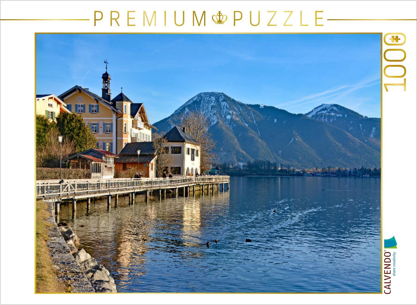 CALVENDO Puzzle Seeuferweg Tegernsee | 1000 Teile Lege-Größe 64x48cm Foto-Puzzle für glückliche Stunden