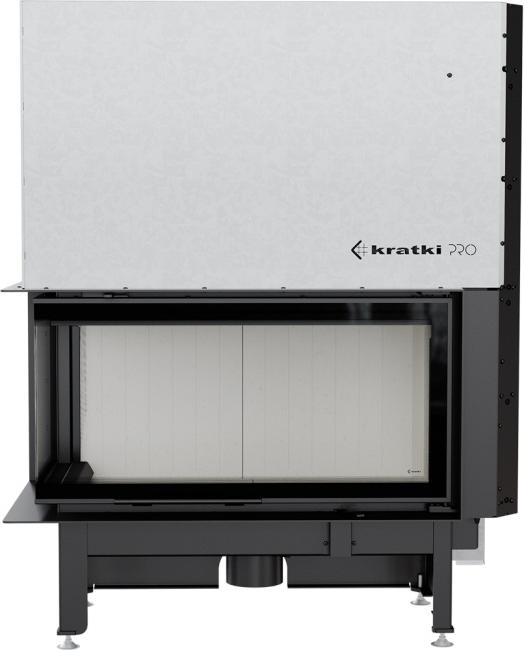 Oceľový krb KRATKI NADIA ľavý 14 kW Ø 200 Zdvíhacie samozatváracie dvierka