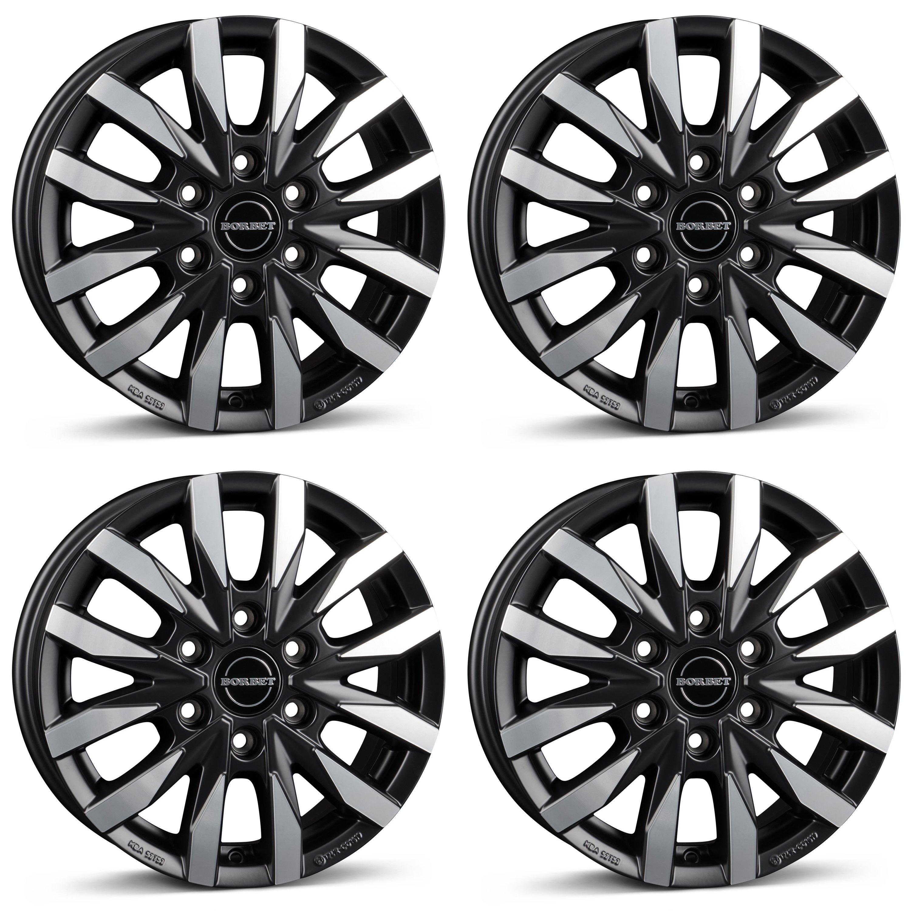 4 Borbet Felgen CW6 6.5x16 ET62 6x130 SWMP für Mercedes Sprinter Sprinter (Typ 906 AC) Sprinter (Typ 906 BB) Sprinter (Typ 906 OK) 6x130 4-CW6 65662130684,1BPM/T