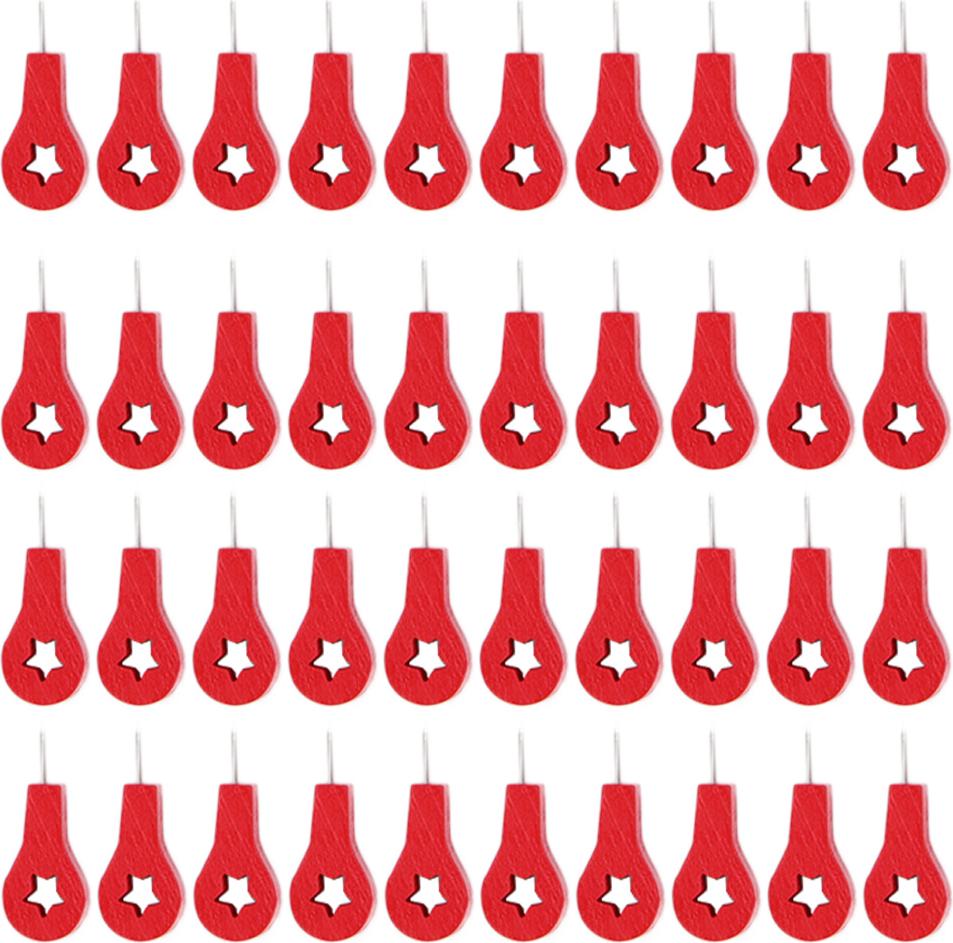 Gistuch 40 Stück rote Kartenform Daumennägel Befestigungszubehör Schule Schrein Bürobedarf