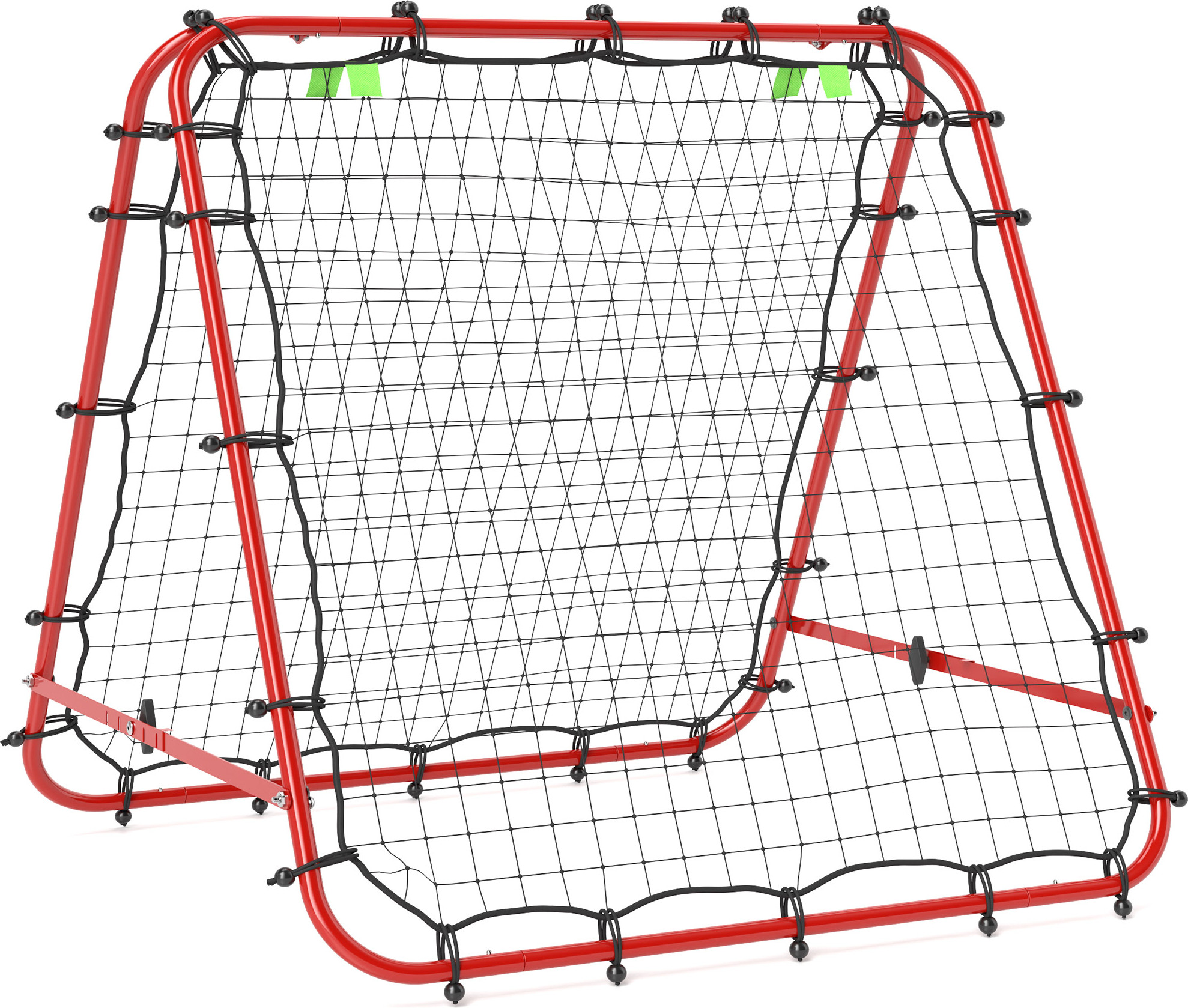 youjia Fußball Rebounder Kickback Tor Rückprallwand Netz beidseitiger Rückprall Verstellbar in 5 Stufen für Fußball Training Stahl Rot 100 x 95 x 90 cm, 95 cm, 90 cm