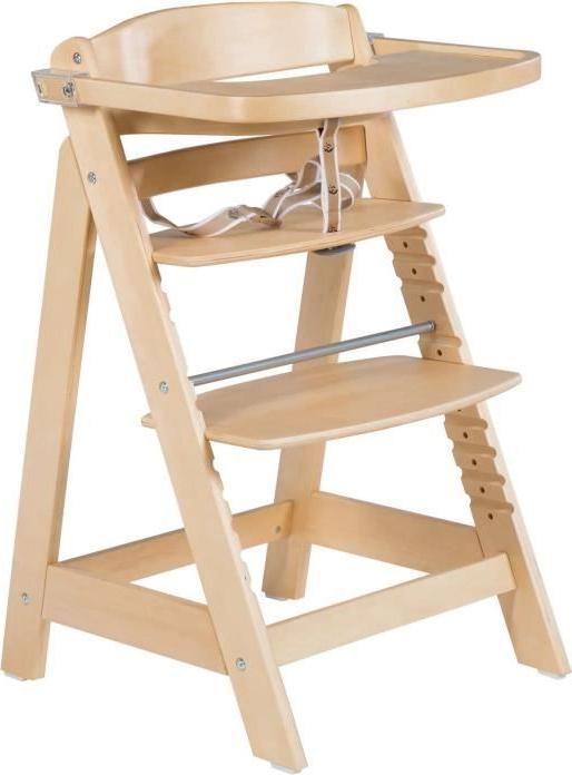 Hochstuhl - ROBA - SIT UP CLICK & FUN - Abnehmbares Esstablett - Höhenverstellbar - Bis 70 kg - Naturholz ROB4005317310732