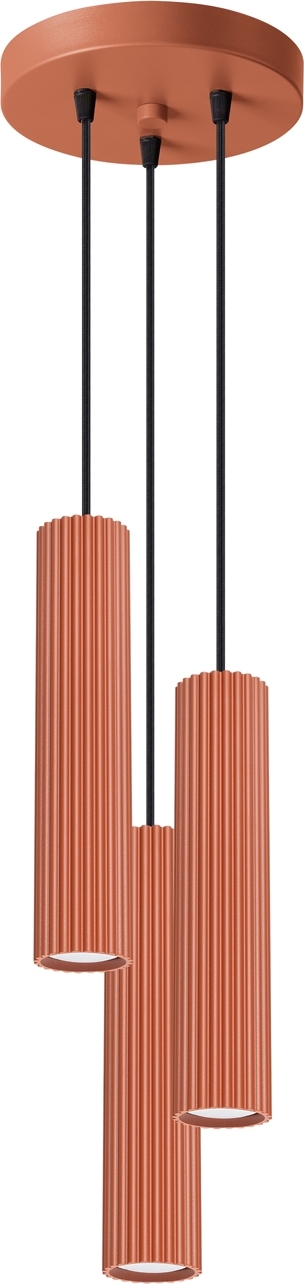 Pendelleuchte KARBON 3P roter Ocker 3xGU10 10W Aluminium 108x19.5x19.5cm Sollux Lighting
