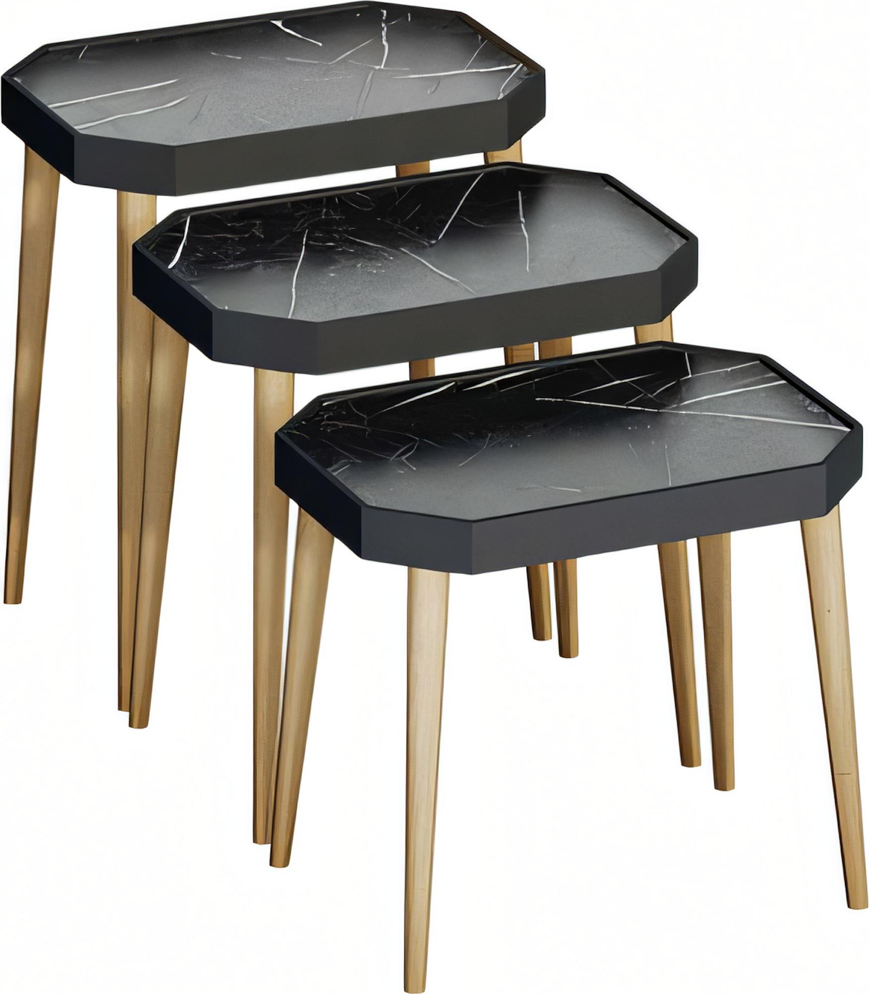 AEA Schwarze Holz Beistelltische im modernen Design, langlebig und