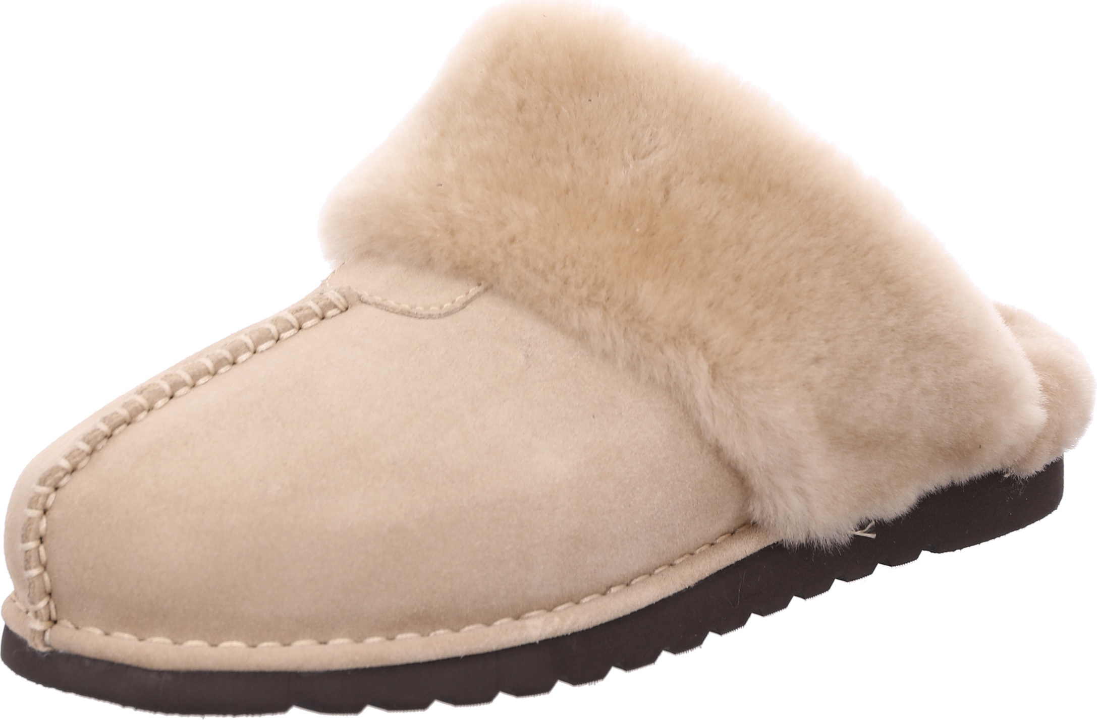 Rohde Damen Hausschuh Leder Pantoffel Lammfell Arabba 7050, Größe:37 EU, Farbe:Beige 7050_11_37