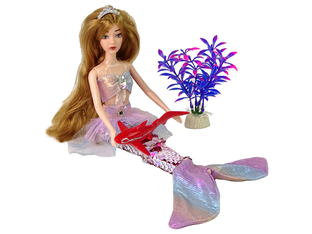 LEAN Toys 13904 Emily Meerjungfrauenpuppe mit Zubehör, rosa
