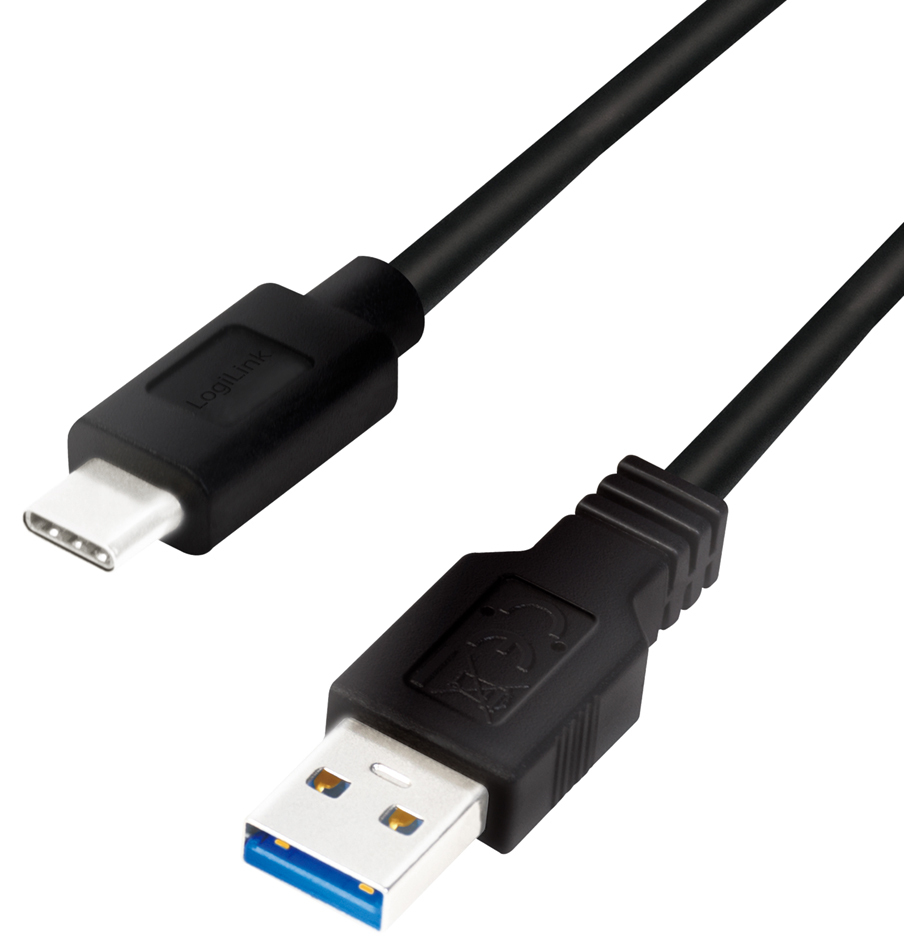 LogiLink USB 3.2 Gen1 Type-C Kabel C/M zu USB-A/M 1m sw CU0168