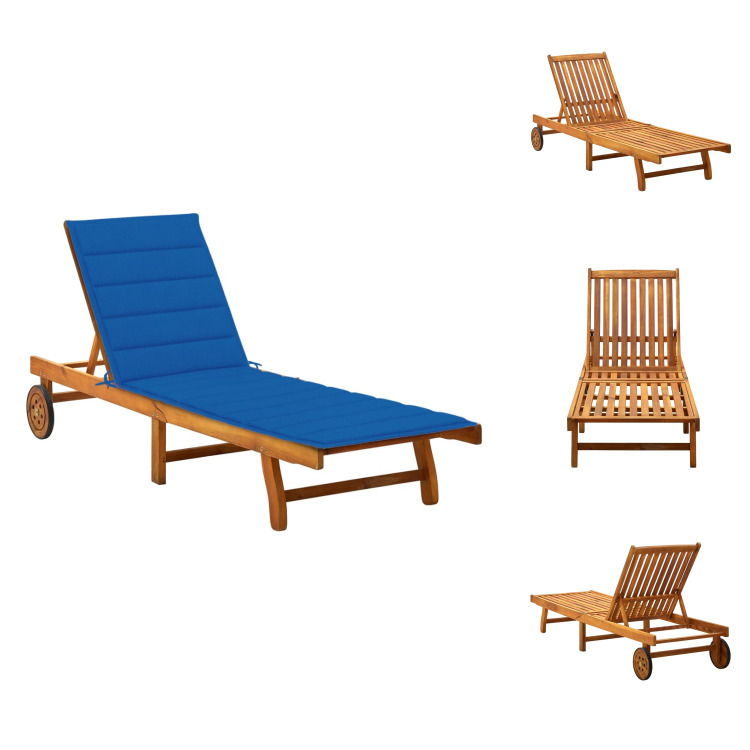 vidaXL Lehátko s vankúšom z masívneho dreva akácie - Lehátka