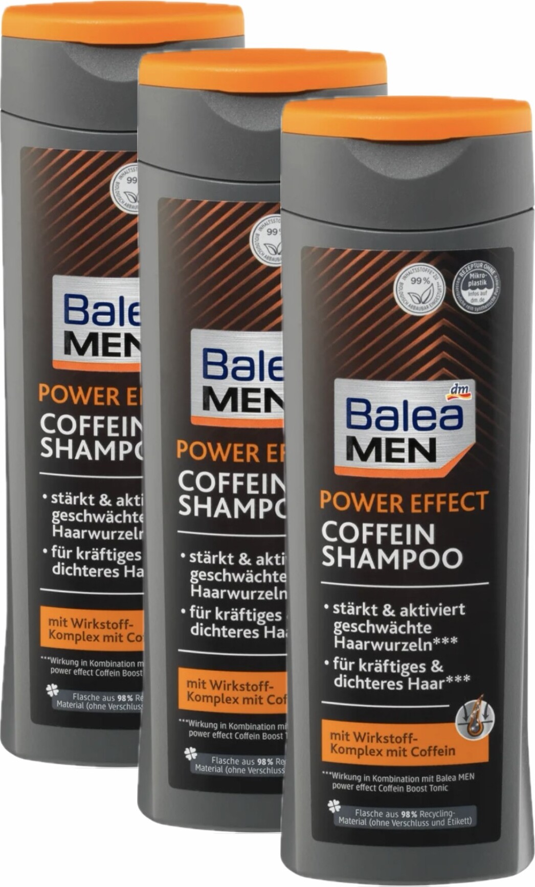 Dm-Drogeri markt 3 x Balea MEN - Shampoo Power Effect Coffein (3 x 250ml) bl-0315-3x