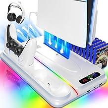 Akhan PS5 Kühlstation für PS5/PS5 Slim PS5 pro Disc Digital Console, PS5-Kühlständer PS5 Slim-Kühlstation, PS5-Ständer PS5-Zubehör mit PS5-Controller 16X Zoom (White) 174867072