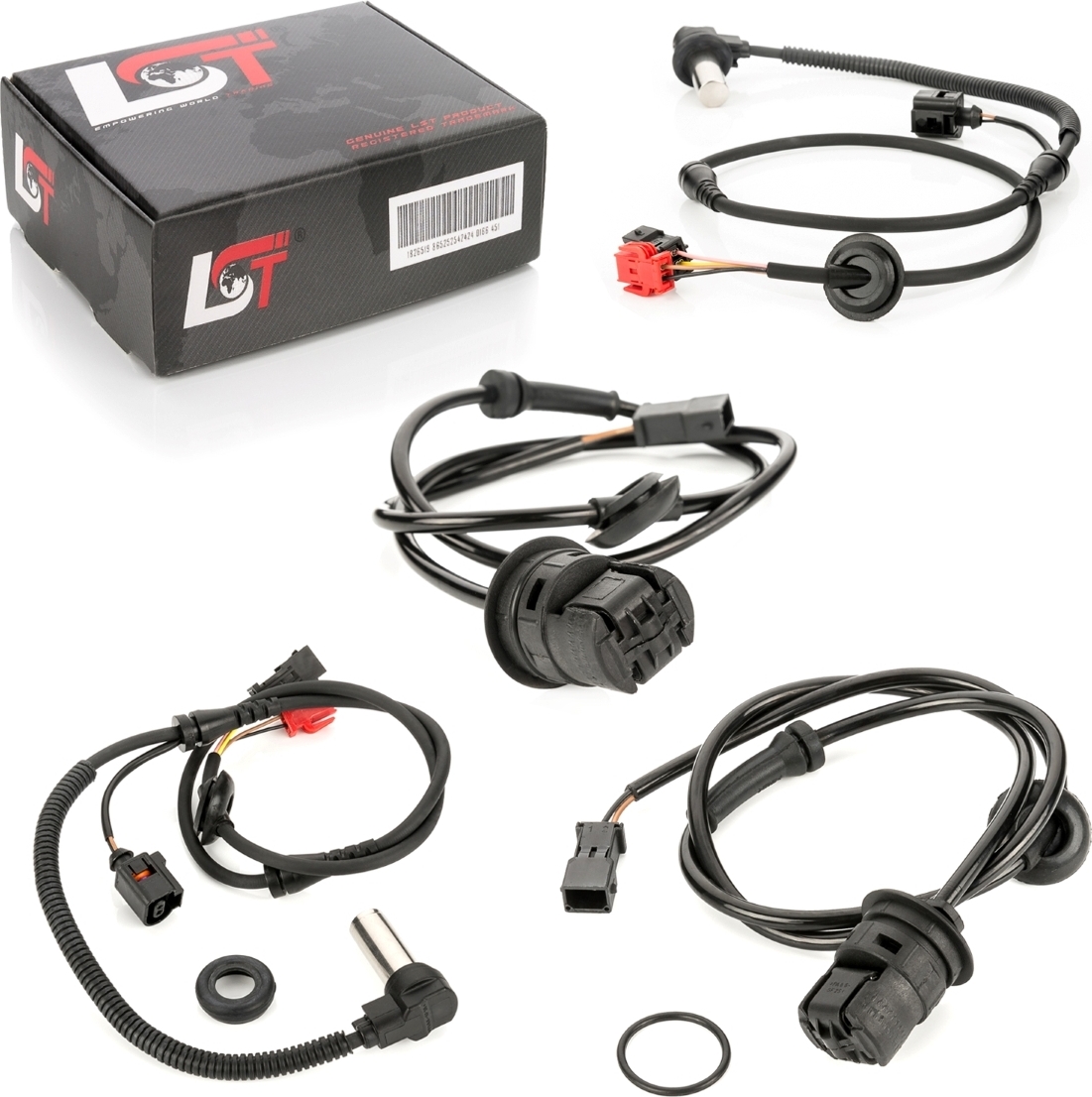 LST 4x ABS Sensor Drehzahlmesser Drehzahlfühler Set vorne hinten für AUDI A6 4B C5 LP-1917-SN-001 x2 + LP-1918-SN x2