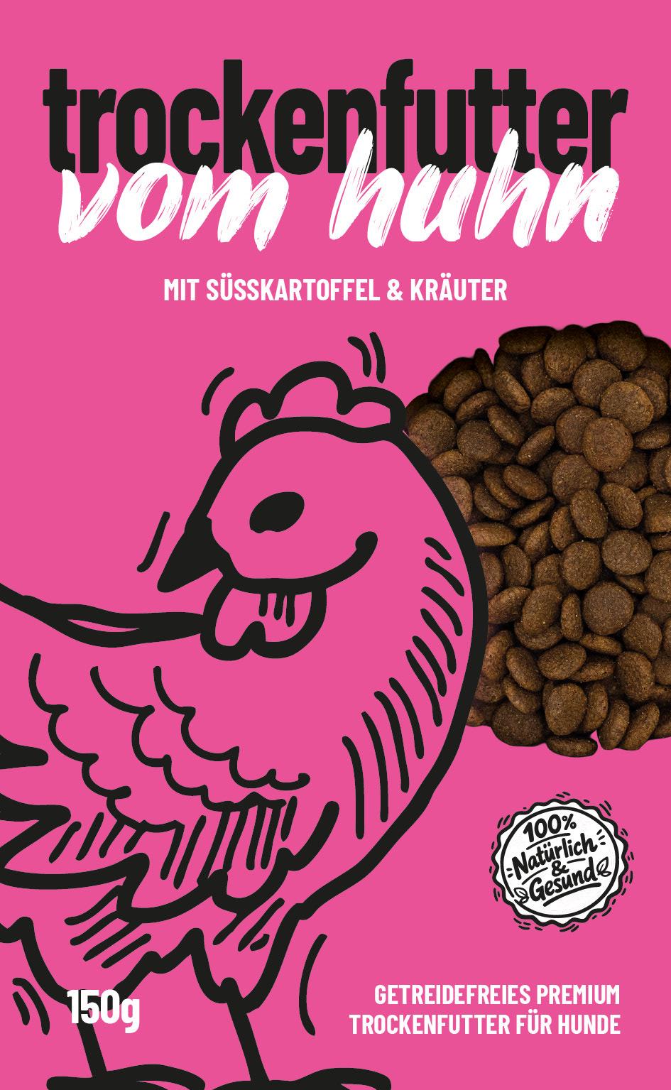 Futterkit MENÜ Trockenfutter Huhn mit Süßkartoffel und Kräuter | Trockenfutter für Hunde 150g