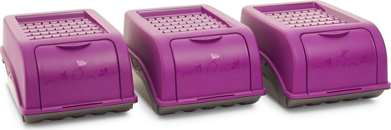 Novaliv Gemüseboxen Kartoffelboxen Vorratsbehälter 3,5l bis 9l (Lila, 3x3,5l)