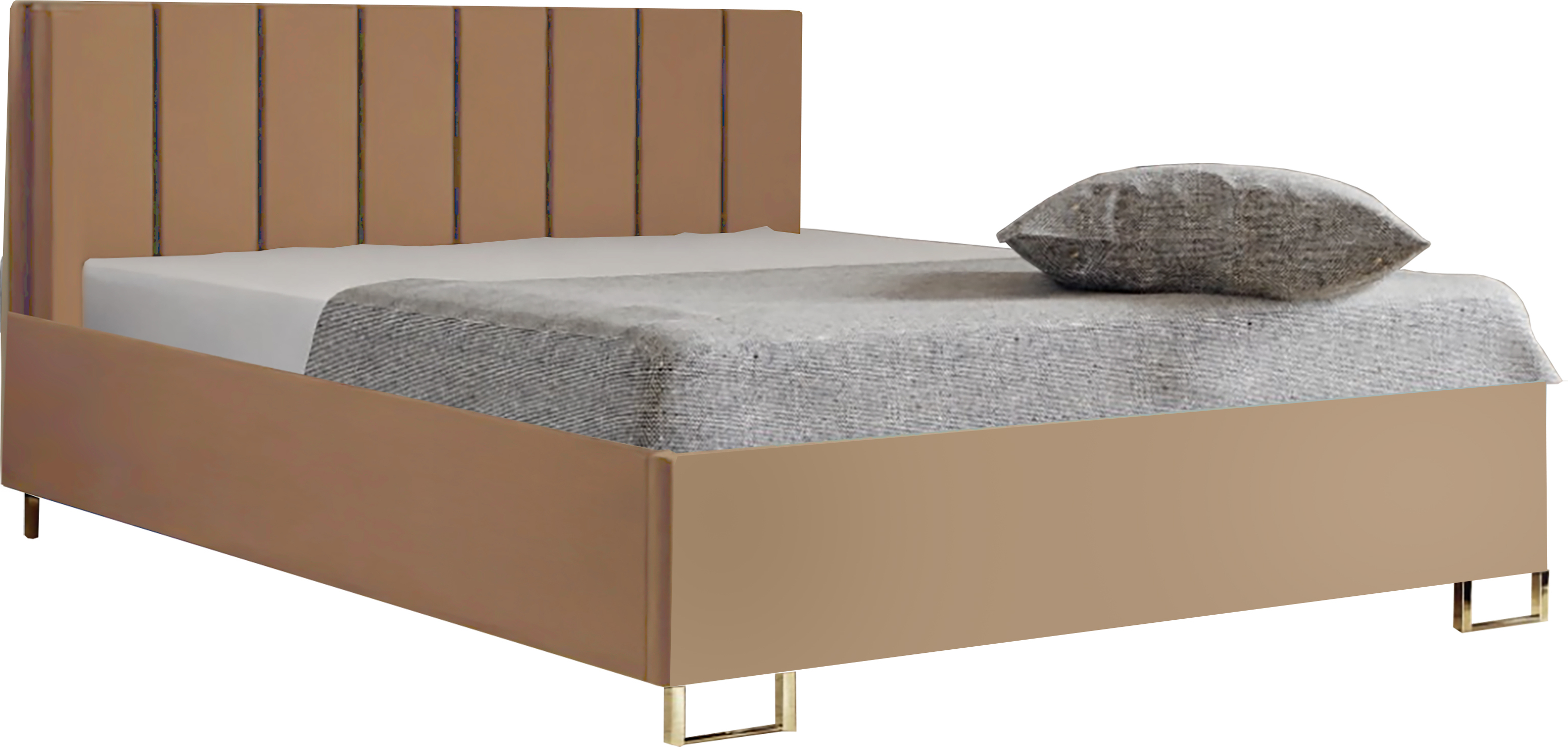 Schlafzimmer-Polsterbett MALIBU, Gepolstertem Kopfteil, Hochwertiger MONOLITH Polsterstoff, Bettkasten mit Gasdruckfeder, Komfortable Betthöhe 39 cm, 160x200 cm Rot