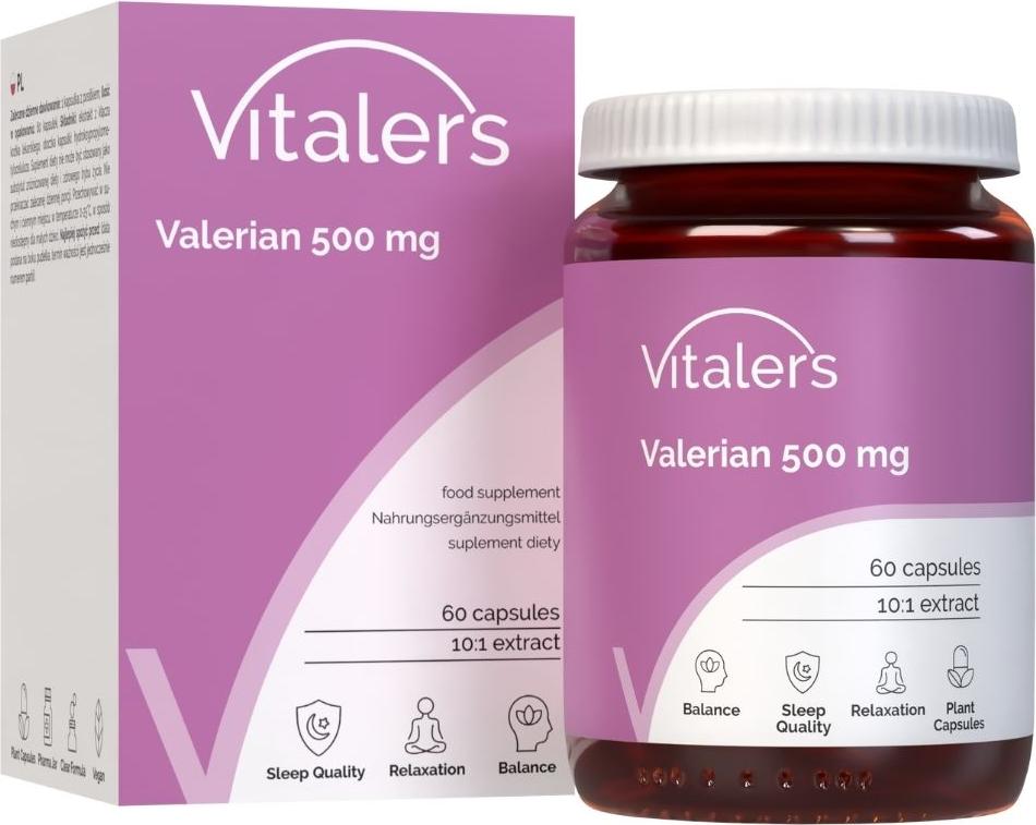 Vitaler's Valerian 500 mg – 60 Kapseln, vegan, 2 Monate Einnahme, ohne Konservierungsstoffe, reine Zusammensetzung VIT-0871