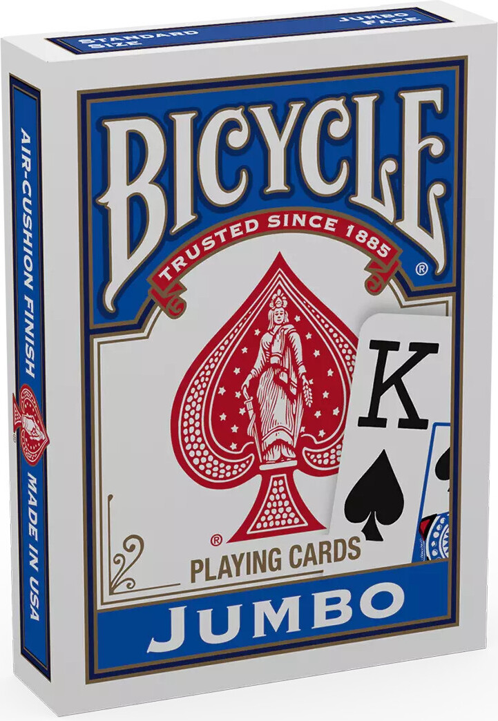 Cartamundi Bicycle® Kartendeck - Rider Back Jumbo Index (blau) Kartenspiel Spielkarten Kartentricks Pokerkarten Single Deck