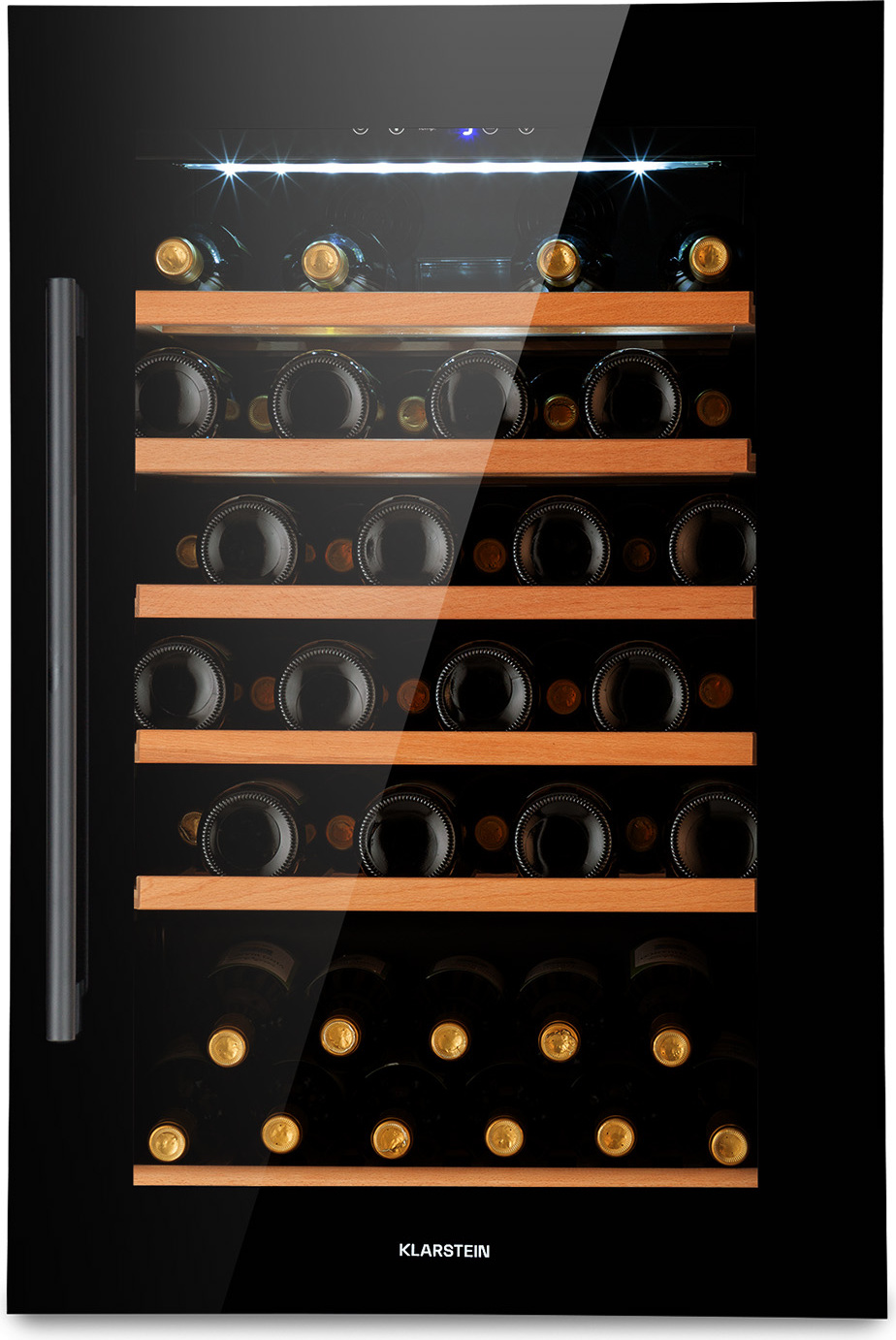 Klarstein Einbau-Weinkühlschrank, 137 L Getränkekühlschrank Schmal, 1 Zone Weinkühlschrank mit Glastür, Indoor/Outdoor Beersafe, Großer Kühlschrank, 5-22°C, 52 Flaschen 35