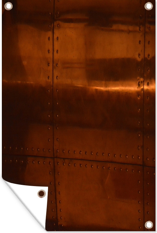 MuchoWow® 60x90 cm Outdoor-Poster Gartendeko Sichtschutz Garten Poster für den Garten Bleche mit einer Kupferstruktur 133|1332642