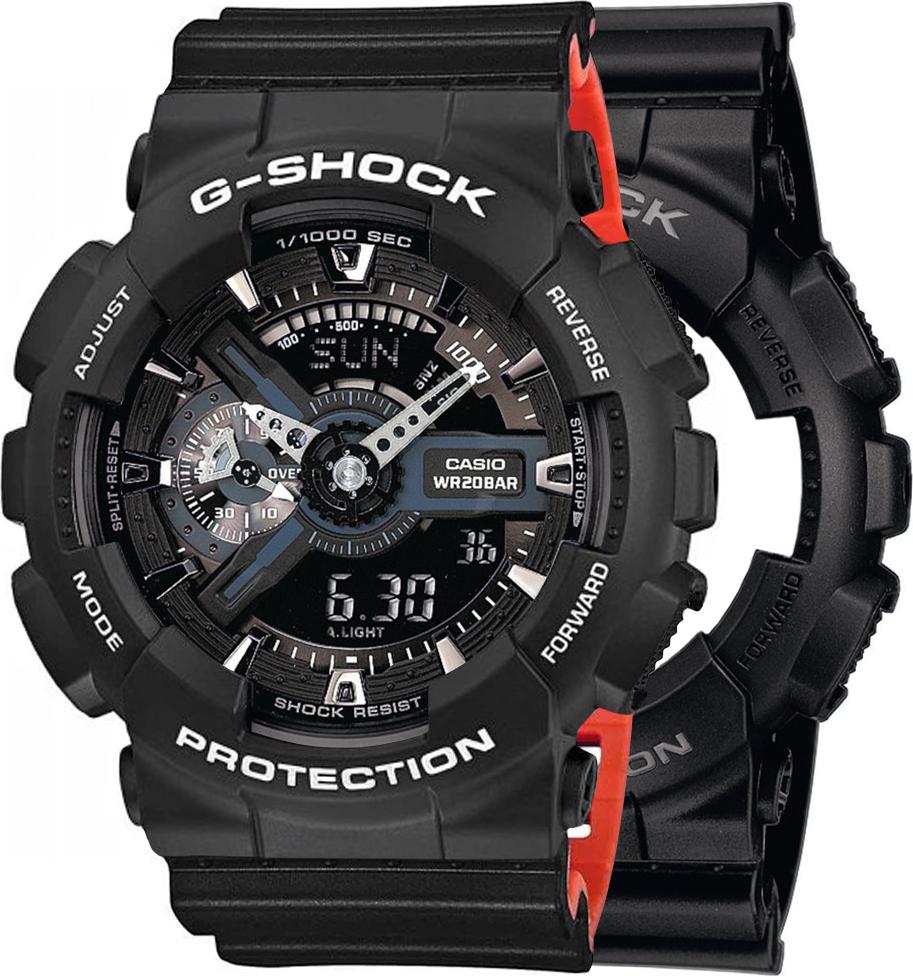 Casio G-Shock SET GA-110-1BER hodinky + BEZEL 10508136 + BAND 10577142 20BAR