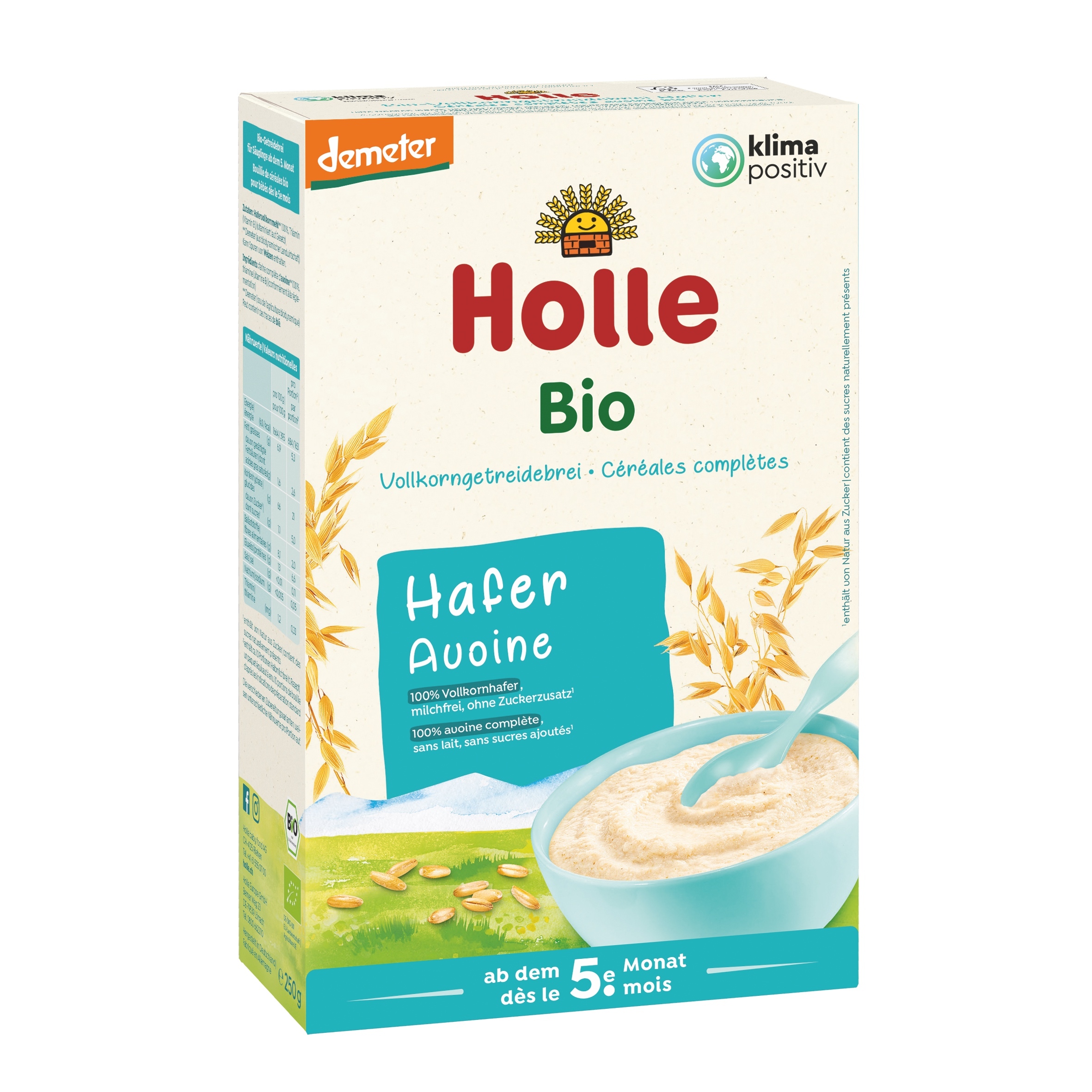 Holle Porridge Vollkorn Haferflocken ohne Zuckerzusatz Ab 5 Monaten Demeter 250 g 02907856