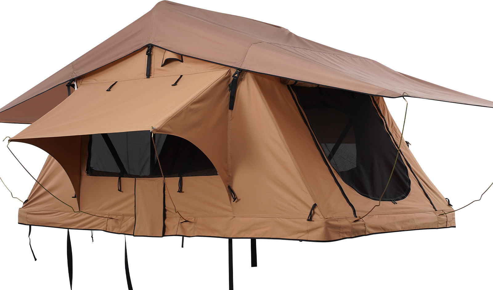 SucceBuy-Dachzelt mit Hartschale, Naturnest-Dachzelt mit Hartschale für 2–3 Personen, zusammenklappbares Dachzelt mit Hartschale, perfekt für Jeep, SUV, Van und Pickup.