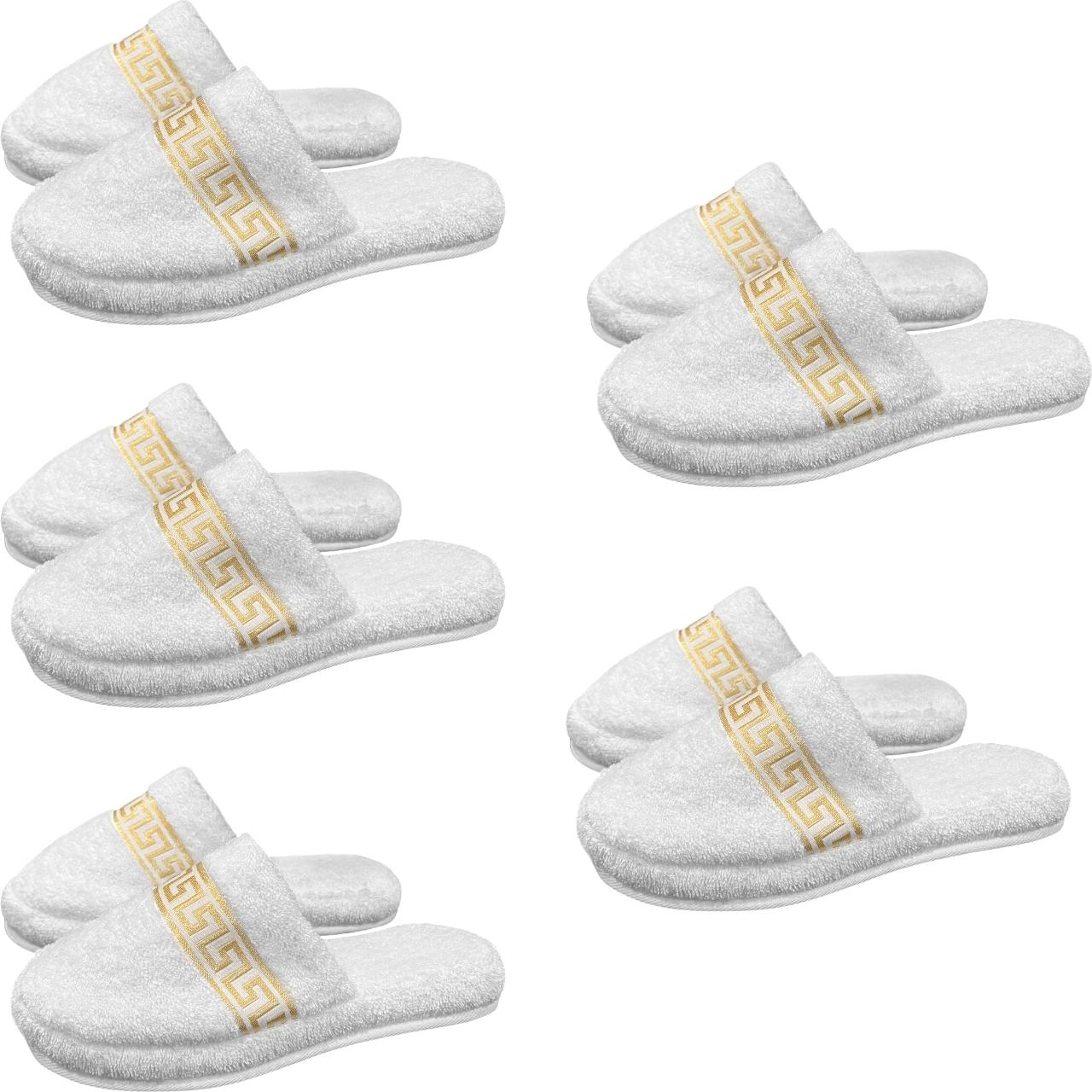 BELLE ARTI Hotelslipper weiss S - Gr 36-38 - 5er SET