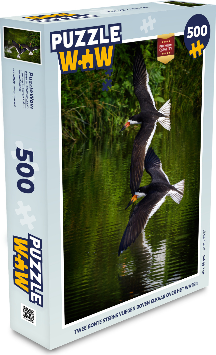 MuchoWow® Puzzle 500 Teile Zwei Brandseeschwalben fliegen übereinander über das Wasser - Denken - Spiel - Toy 137|1299500