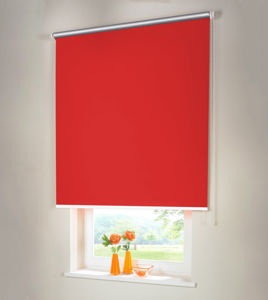 Sonnenschutz-HH Seitenzugrollo Verdunkelungsrollo THERMO 150 x 70 cm rot/signalrot Kettenzugrollo lichtundurchlässig