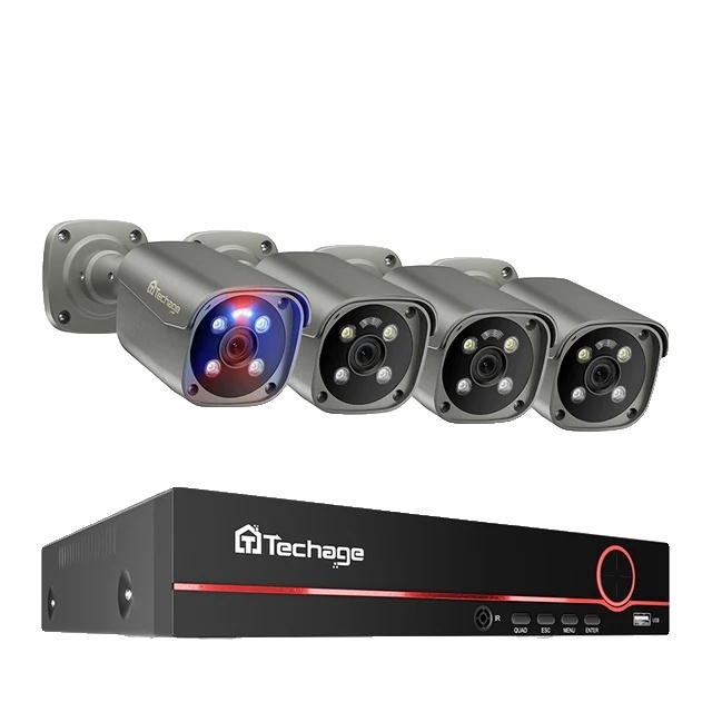 Kamerový systém POE, rozlíšenie 5MP, AI detekcia tváre, žiadna, 8CH 4ks kamera 8MP