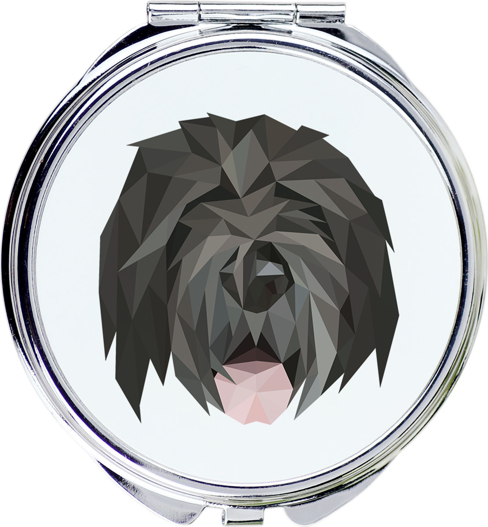 Russischer Schwarzer Terrier, Russkiy Tchiorny Terrier - Spiegel mit Foto und geometrischem Aufdruck der Marke Art-Dog