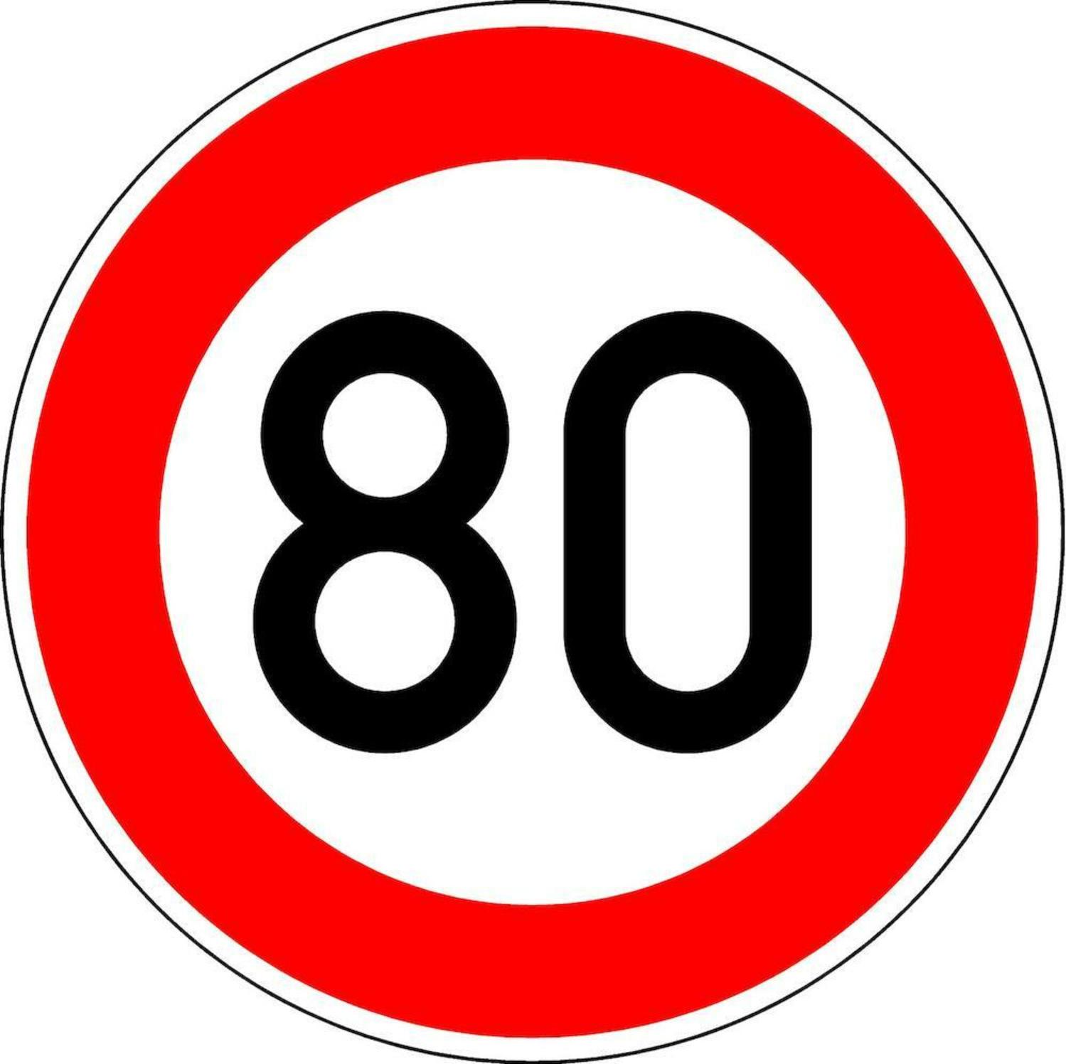 Sonstige Verkehrszeichen 274-80 Ronde 600 mm, 80 km/h, RAL-Gütezeichen Folie RA1 274.80-600-I-2