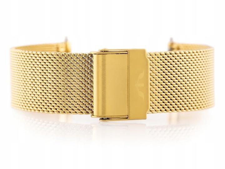 Uhrenarmband BISSET 12mm Gold Edelstahl Armband Damen Herren Ersatzband Faltschließe Verstellbar Elegant +Gravur