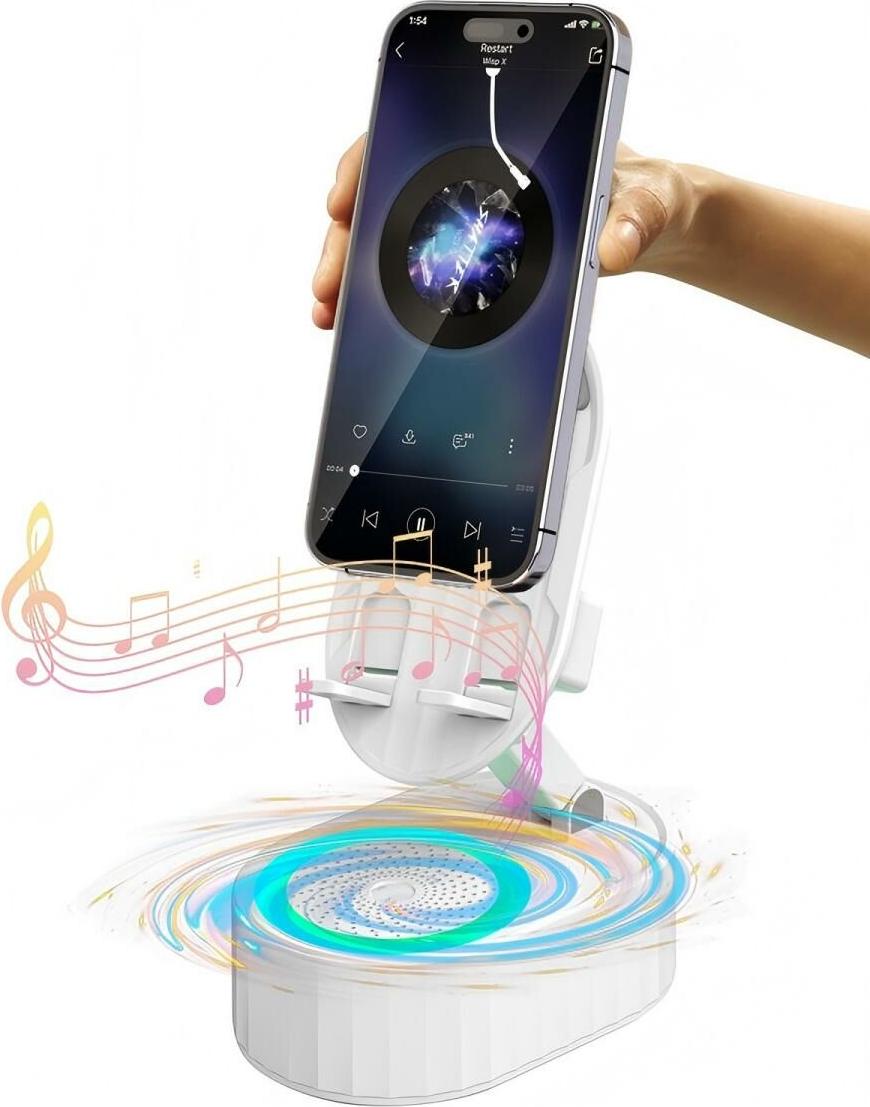 Smartphone Halter mit Lautsprecher Kinglucky ZJ-016 Weiß 5W