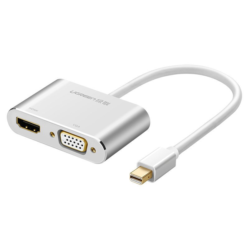 Rozbočovač, Ugreen, HDMI/VGA, Full HD 1080p, kompaktný, sivý