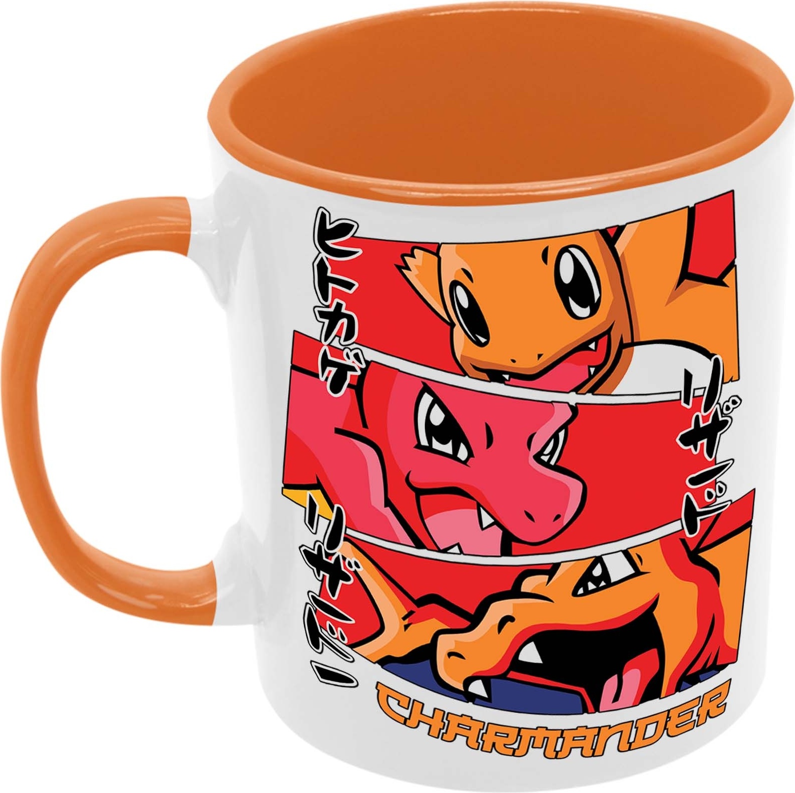 Charmanderstagesv6-07 Hrnček Dar Tasse Mug Anime Manga Japan Animation Pokemon Pikachu Ash Charizard Arbok Charmander Meowth Squirtle, Oranžová 330 ml