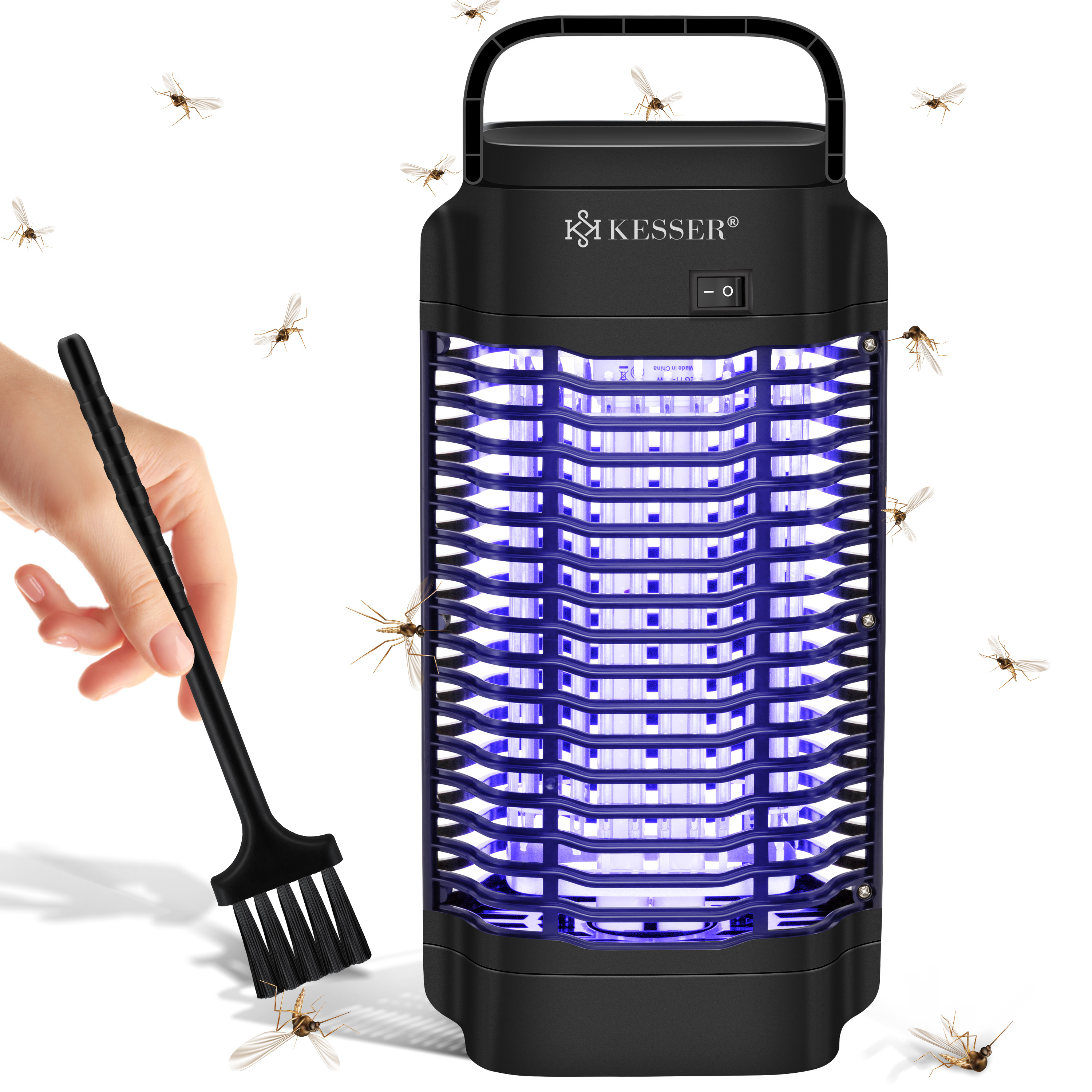 Moskito Killer Insektenvernichter Elektrisch UV LED Lampe Fliegenfänger Bürste 